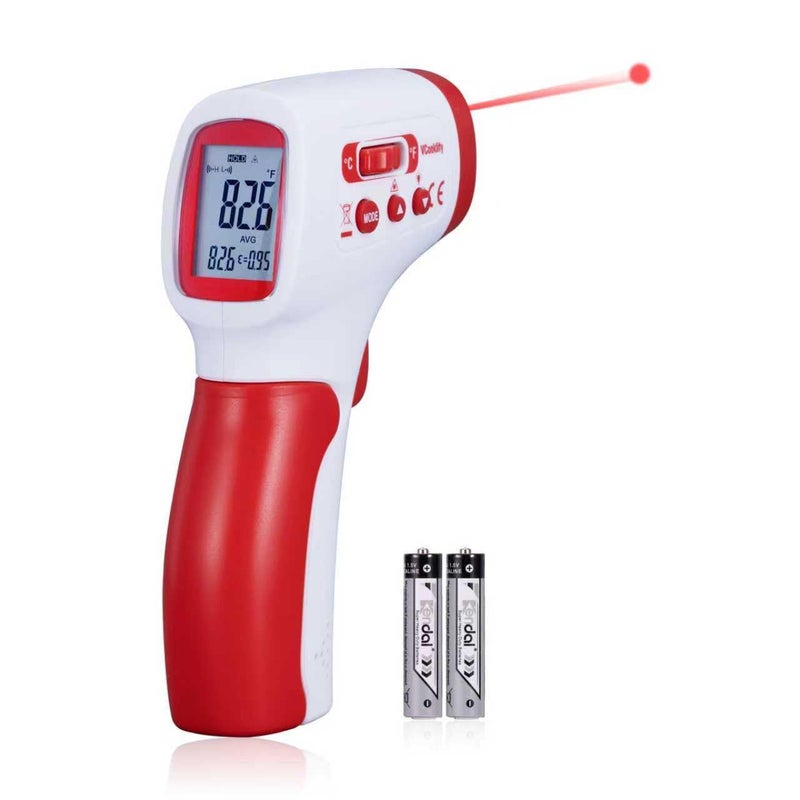 VCooklify Infrared Thermometer for Meat,Laser Temperature Gun,-58~1112°F,DS 12:1 Digital IR Temp Gun with Adjustable Emissivity&High/Low Alarm,LCD Display Thermal Gun for Food Oven Cooking HVAC - Image 1
